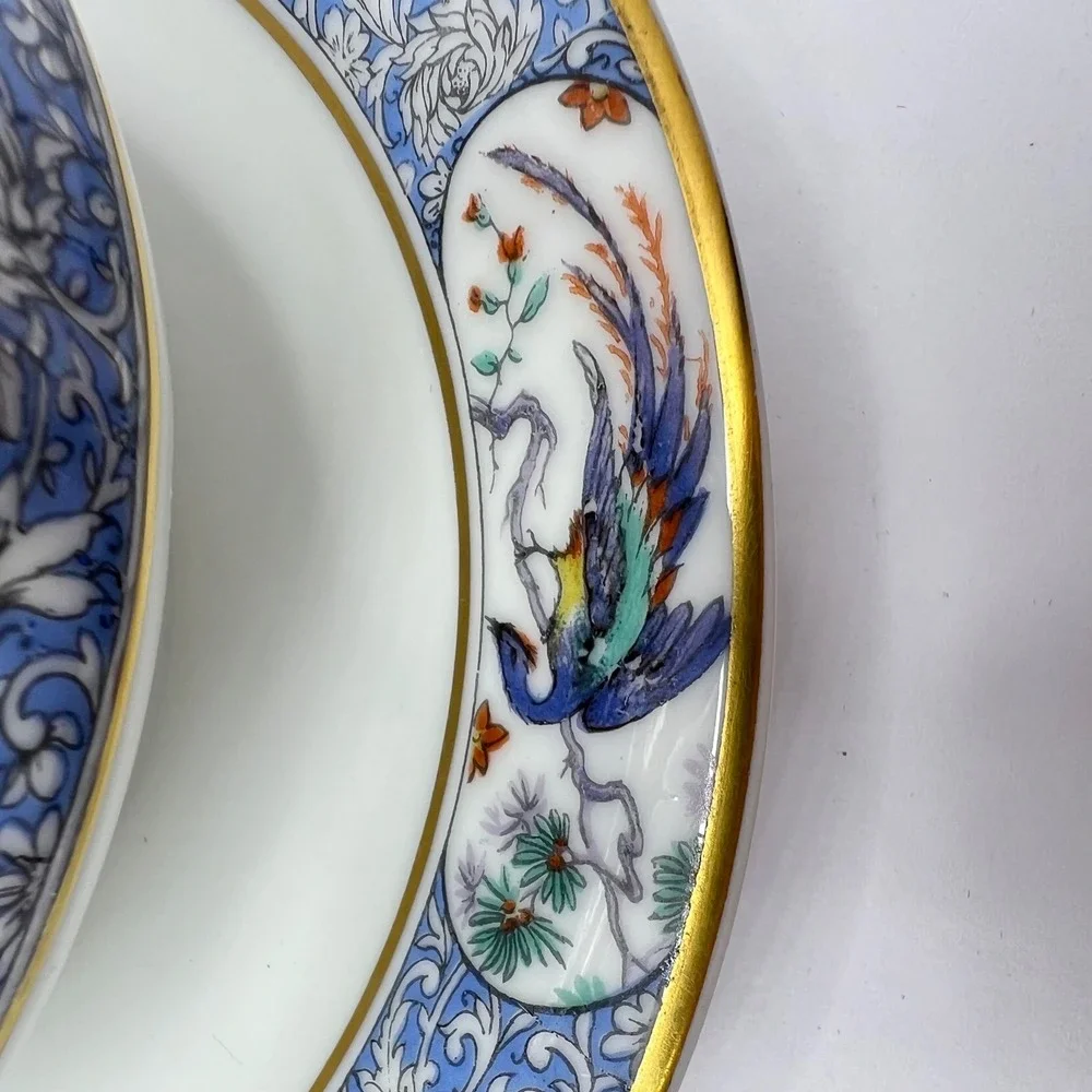Haviland Limoges Gravy Boat Rajah Peacock Bird Underplate French Grandmillennial